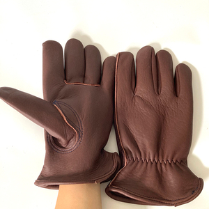 Leather <b>Gloves</b> Wrist Length Unlined <b>Thermal</b> Plain Style for Outdoor Winter Use - Product Image 1