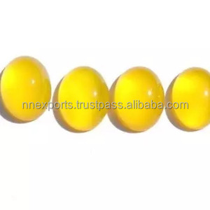 Cabochons ovales certifiés en calcédoine jaune naturelle 4x6mm pierres précieuses en vrac pour la fabrication de bijoux coût d'usine - Product Image 2