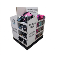 Palette en carton pliable personnalisable et écologique, présentoir autoportant à 3 étagères pour la publicité promotionnelle
