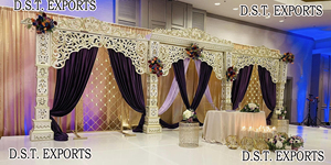 Wedding Reception Stage Photo Frames Panels Wedding Stage Fiber Photo Frames/Panels Affordable Wedding Stage <b>Back</b>-Frame Panel - Product Image 5