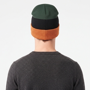 Bonnet d'hiver unisexe personnalisé à rayures, bonnet épais en tricot avec revers, doux et chaud, à blocs de couleur, pour l'extérieur - Product Image 2