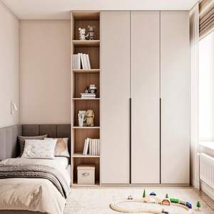 Armario de Madera Plegable Europeo Moderno Personalizado de JY Project para Almacenamiento en el Dormitorio, Armario de Almacenamiento con Puerta de Melamina MDF - Product Image 3