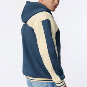 Sudadera con capucha y cremallera para hombre, con bloques de color, corte regular, felpa francesa, informal, para otoño. - Product Image 2