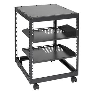 Armadio Rack Server Open Frame 12U da 23-40 Pollici con Profondità Regolabile, Montaggio a Parete o Autoportante, con 4 Poste per Cablaggio AV e Rete - Product Image 1