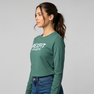 Camisetas Casuales de Punto con Cuello Redondo y Manga Larga para Mujer, 100% Algodón, Cómodas, Modernas, Ropa de Verano para Mujer, Precio Razonable, OEM - Product Image 6