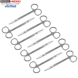 Tijeras de microdisección Iris, manuales, de acero inoxidable, punta fina, rectas, paquete de 9 instrumentos quirúrgicos de precisión para médicos - Product Image 2