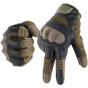 Gants de moto en cuir pour hommes, pour l'été, pour les sports de plein air, le cyclisme, antidérapants, à doigts entiers - Product Image 1