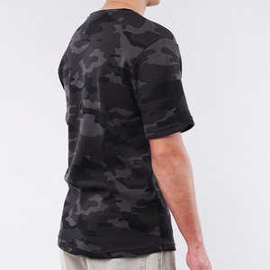 Camiseta de Camuflaje para Hombre, Estilo Urbano, Tejido Texturizado, Algodón Grueso, Informal, Verano, Moda, Venta al Por Mayor, Fabricante, Suministro OEM - Product Image 4