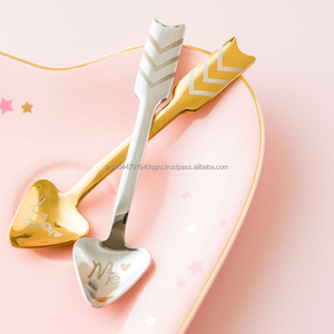 Mini Stainless Steel Cupid Arrow Letter <b>Print</b> Heart Tea Spoon Party-Style Silver Gold Metal Tableware for <b>Coffee</b> Tea Desserts - Product Image 2