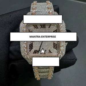 Reloj Unisex de Lujo de Acero Inoxidable con Moissanita, Estilo Hip Hop, Deportivo, de Negocios, con Movimiento Mecánico Antiguo - Product Image 1