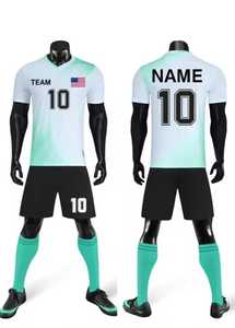 ชุดฟุตบอลชายแบบไล่เฉดสี พิมพ์ลายแบบซับลิเมชั่น เสื้อเจอร์ซีย์ กางเกงขาสั้น ผ้าโพลีเอสเตอร์ระบายอากาศได้ดี ขนาดผู้ใหญ่ - Product Image 6