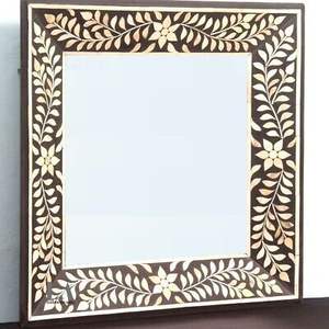 Espejo de Pared Decorativo de Lujo Hecho a Mano con Marco de Hueso Natural, Pieza de Decoración Interior Elegante para el Hogar - Product Image 5