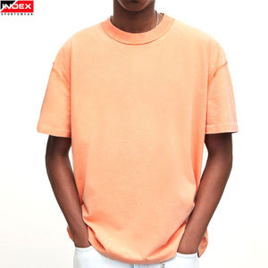 Camiseta de Manga Corta con Cuello Redondo para Hombre, Talla Grande, Color Sólido, Tejido de Algodón, Estilo Casual, Jersey Liso Teñido - Product Image 1