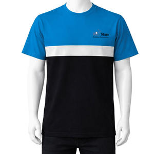 Camiseta con Paneles en Contraste, Camiseta Casual de Verano de Manga Corta para Hombre, Camiseta con Bloques de Color, Jersey de Algodón 100% de Alta Calidad - Product Image 1