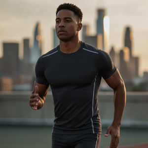 Factory Direct <b>Compression</b> Uniform Spandex Polyester Gym Wear Set Custom Logo Breathable <b>Men</b> Athletic Running <b>Tights</b> - Product Image 5