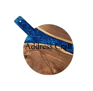 Planche à fromage de forme ronde écologique Bloc à découper décoratif en résine époxy Planche à charcuterie Offre spéciale Cadeau de Noël cuisine - Product Image 1