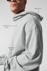 Sweat à capuche personnalisable pour homme, 100% coton, molleton éponge, sans cordon, hiver, écologique, coupe ample, uni, haute qualité - Product Image 4