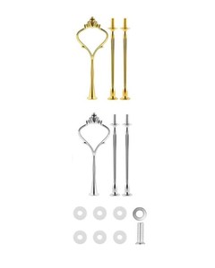 ฐานวางเค้กเรซิ่นทำมือ |   ถาดขนมสองชั้นพร้อมเกล็ดทอง - Product Image 3