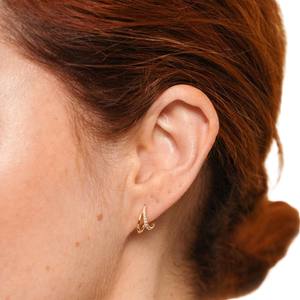 Boucles d'oreilles minimalistes en diamant de laboratoire, bijoux fins pour femme, en or massif 18 carats et argent sterling 925 - Product Image 6