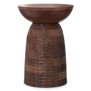 Mesa de Centro Redonda Moderna de Madera con Base Cónica, Mueble Minimalista Hecho a Mano para Sala de Estar, Mesa Auxiliar Personalizada - Product Image 4