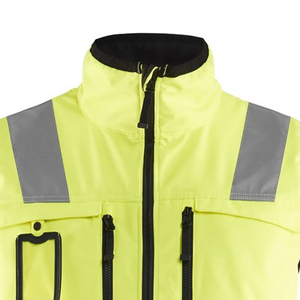 Chaleco de Seguridad de Alta Visibilidad para Hombre, Cuello en V, Cierre de Cremallera, Antiarrugas, Transpirable, Poliéster-Algodón, ANSI Clase 2, LED Intermitente, Colores con Logotipo Personalizado - Product Image 5