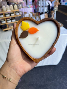 Tazón de masa de madera hecho a mano sostenible y ecológico para fiestas con fragancia de vela con acabado de madera de vaca al por mayor - Product Image 5