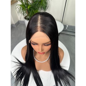Peluca de Cabello Humano Virgen Vietnamita Natural Negro Liso con Frente de Encaje Pre-Desplumada HD, Venta al por Mayor - Product Image 4