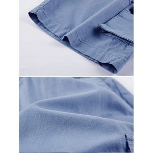 Pantalones Cortos Cargo Casuales de Algodón para Mujer, al por Mayor, Personalizados, de Color Sólido, con Cordón en la Cintura, Multibolsillos, Transpirables, Estilo Casual - Product Image 6