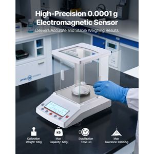 Bilancia Analitica Digitale Elettronica ad Alta Precisione 120 g X 0,001 g, 4 Unità (g/oz/ct/mg) per Uso in Laboratorio - Product Image 2