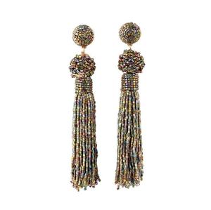 Pendientes Colgantes Bohemios Coloridos con Cuentas Hechos a Mano, Cuentas de Semillas, Color y Tamaño Personalizables para Mujeres y Niñas - Product Image 1