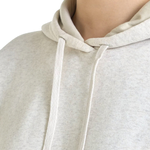 Ensemble de sweat-shirts à capuche gris clair pour femmes, 100% coton, doublure en polaire, pull décontracté avec poches, respirant, écologique, vêtements d'hiver - Product Image 5