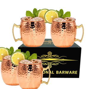Mug Moscow Mule en cuivre 100% de 550 ml de la marque Indian Home Crafte, avec boîte colorée - Product Image 1