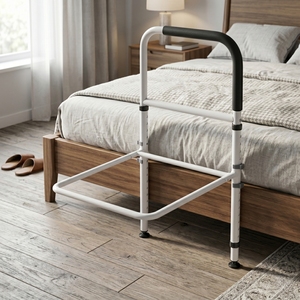 Home <b>Storage</b> Bedside Assist Rail Safety Support Legs Pocket <b>Bed</b> Assist Rail Elderly Seniors Adults CE <b>White</b> Taiwan - Product Image 1