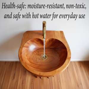 Solid wood bathroom vanity with sink pedestal handmade carved wash basin bathroom organizer decoration - Product Image 5