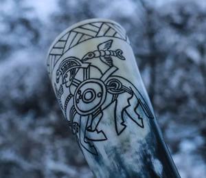 Vaso Artesanal de Cuerno de Búfalo, Calidad Superior, Diseño Único, Tradicional, Antiguo, Escandinavo, Vikingo, Coleccionable, Regalo - Product Image 2