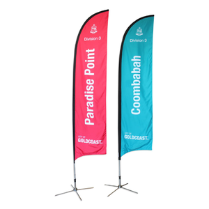 Drapeau publicitaire extérieur personnalisé avec piquet de sol, bannière en polyester et mât en aluminium - Product Image 3