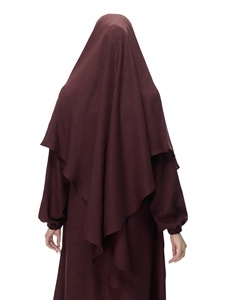 Khimar de Chifón con Perlas para Mujer, Uso Diario Modesto, Cobertura Completa, Marrón Sólido, Suave, Maxi, para Oración, Hiyab Saudí, Niqab, Ramadán - Product Image 3