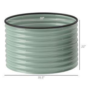 <b>Set</b> of 2 Easy-to-Assemble Light Green Metal Planters <b>Large</b> <b>Square</b> Raised Garden Beds with Safety Edging Individual Stock Tank - Product Image 3