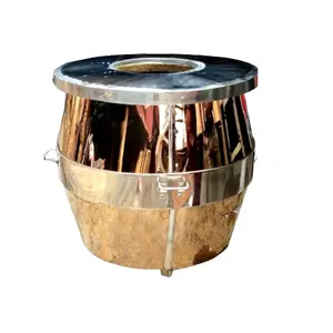 Tambor de cobre de buena calidad Tandoor herramienta de cocina con arcilla portátil de cobre de lujo indio tandoor