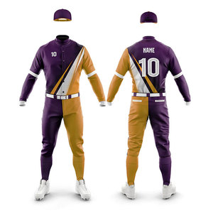 Full Button Sublimated Breathable 100% Polyester Baseball Jerseys Custom Logo Long Sleeves Team Shirts Professional Sportswear - Product Image 1