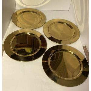 Platos y vajilla dorados de 13 pulgadas, platos base de latón para bodas, aptos para lavavajillas, platos de alta calidad para servir alimentos, suministros para eventos - Product Image 1