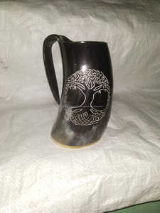 Bière en corne de boeuf de buffle Viking Vintage Horn Mug à collectionner pour la maison et l'hôtel du fournisseur indien - Product Image 2