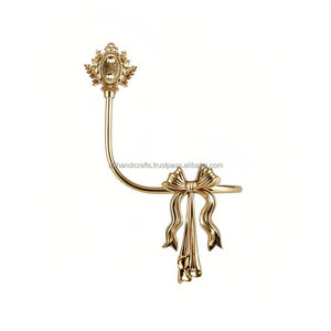 Golden Feather <b>Curtain</b> Holdback Decorative Window Hardware Vintage Style Metal <b>Hook</b> Classic Design - Product Image 5