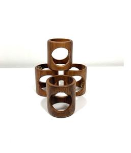 <b>Cube</b> Wooden Napkin Rings Set Geometric Wood Napkin Holders Modern Rustic <b>Table</b> Decor Supply Wholesale - Product Image 4