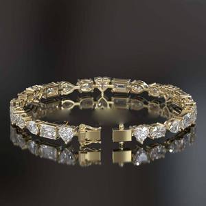 Bracelet Tennis Exquis en Or et Moissanite, Formes Multiples, Bijoux de Luxe pour Hommes, Chaîne Tennis Diamantée, Bracelet Classique Hip Hop - Product Image 3