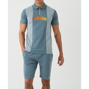 Nouvel ensemble de sport 2 pièces pour homme, t-shirt et short d'été en coton respirant, personnalisé 2026 - Product Image 1