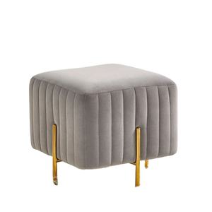 Reposapiés de Metal con Forma Cuadrada, Taburete Otomano para Sentarse, Mueble Decorativo para el Hogar, Hoteles y Villas, Taburete Otomano con Patas Doradas - Product Image 1