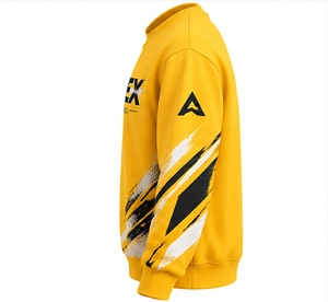 เสื้อสเวตเชิ้ตคอกลมสีเหลือง Index Apparel ทรงปกติสำหรับผู้ชาย พิมพ์ลายแบบ Sublimation สวมใส่สบายๆ ในฤดูใบไม้ร่วง - Product Image 4