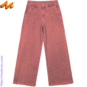 Pantalon décontracté pour femme Master Textile, coupe large, taille mi-haute, avec empiècements et surpiqûres, en tissu extensible respirant, idéal pour toutes les saisons et les occasions. - Product Image 3
