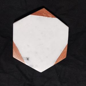 Elegant Wood Inlaid and <b>Marble</b> <b>Coasters</b> for Drinks Perfect Gift for Housewarming and Anniversaries Decoration & Accessories - Product Image 3